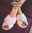 Blossom Faux Fur Slippers - Pastel Rainbow